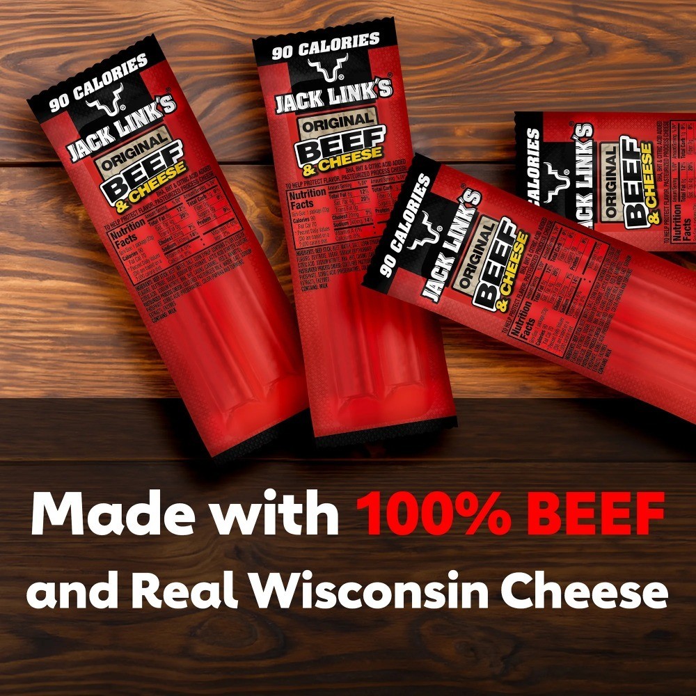 Beef and Cheese Snack Sticks 9 Pack Original Flavor