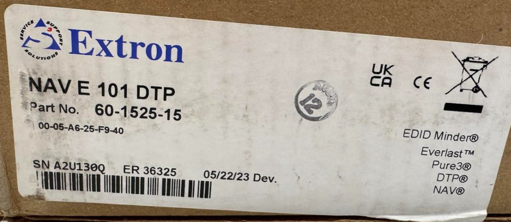Extron 60-1525-15 NAV E 101 DTP 1G Pro AV over IP Encoder with DTP Input