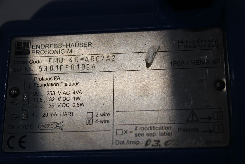 Endress + Hauser Prosonic M FMU 40-ARG2A2 Level Sensor