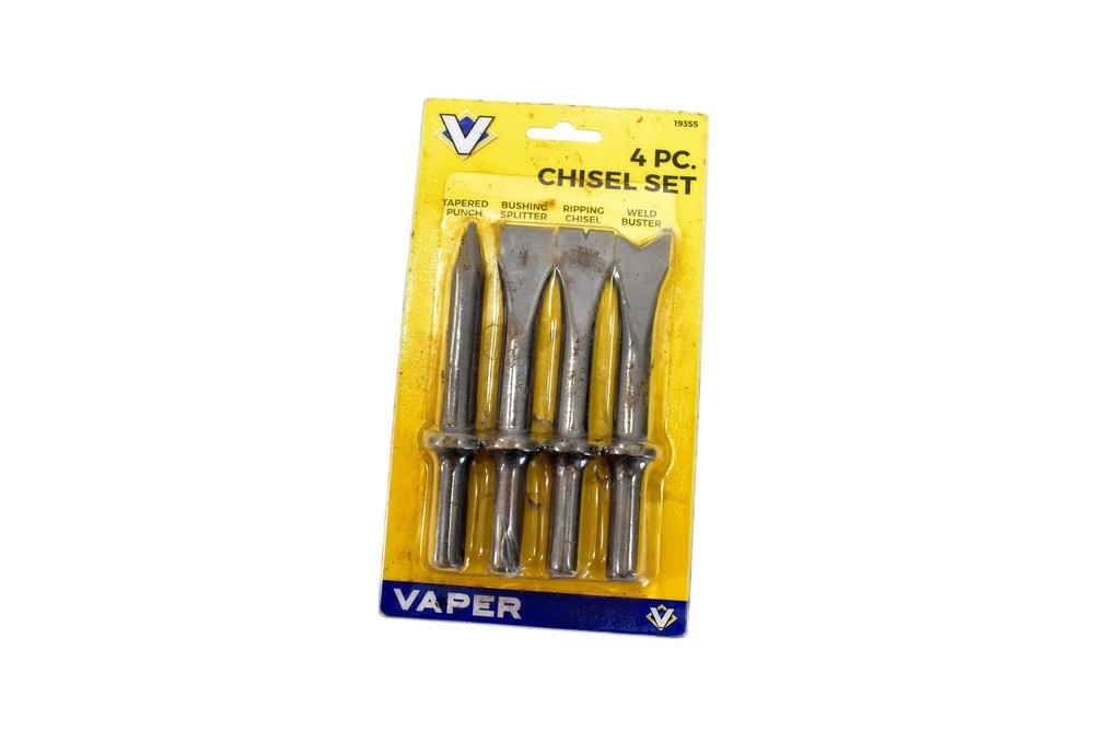 VAPER 4 PC Chisel Set Mixed Set Steel Handle Silver 4 Pieces 19355 Tools