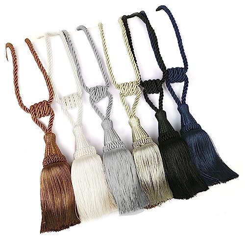 Curtain Tiebacks Handmade Holdbacks for Curtains Drape 2 Pack Coffee