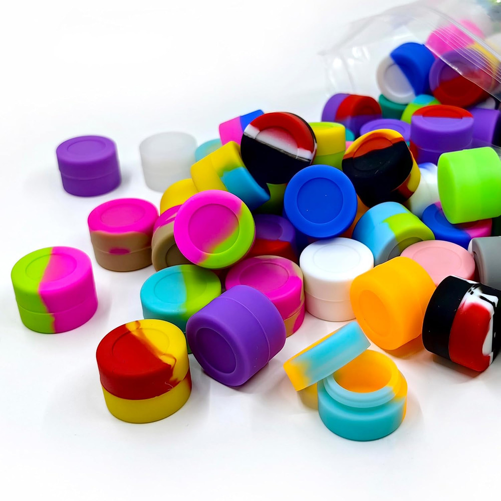 100Pcs 3ML Silicone Containers Non-Stick Wax Concentrate Multi Use Storage Jars