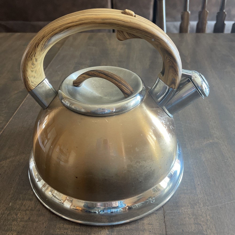 Balduzzi Italian Style Induction Tea Kettle Soft Touch Handle Stainless Steel