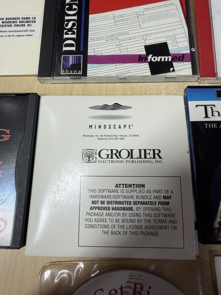Vintage Mac Business related software CD Disc Lot, Demos & programs