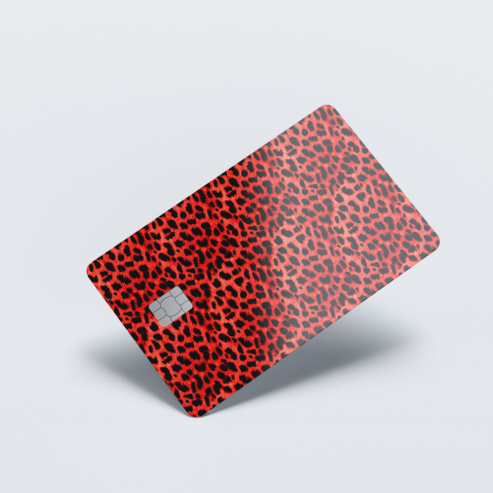 Neon Leopard Card Skin (RED)