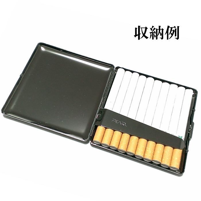 Black Nickel Cigarette Case Holds 10 Slim Used