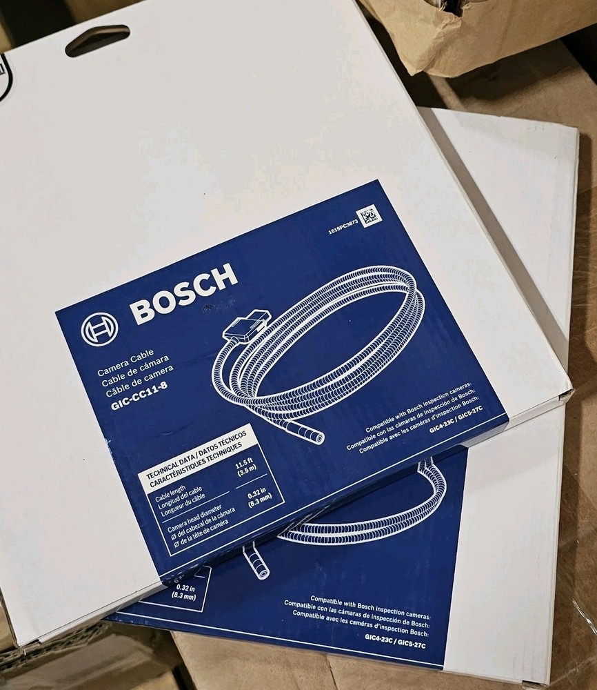 BOSCH Inspection Camera Cable 12ft & 5ft, GIC-CC5-8 & GIC-CC11-8 Bundle - NEW