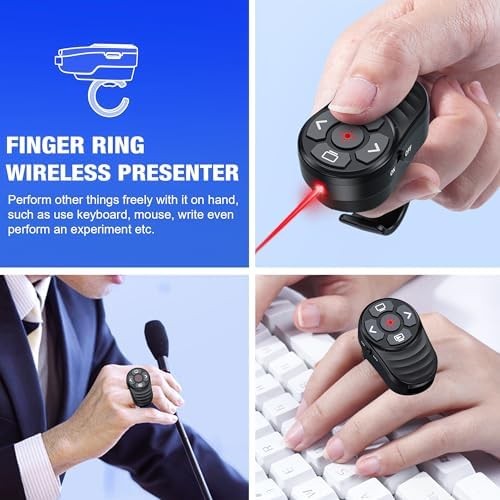 USB C Wireless Presenter Remote Presentation Laser Pointer Ring Clicker