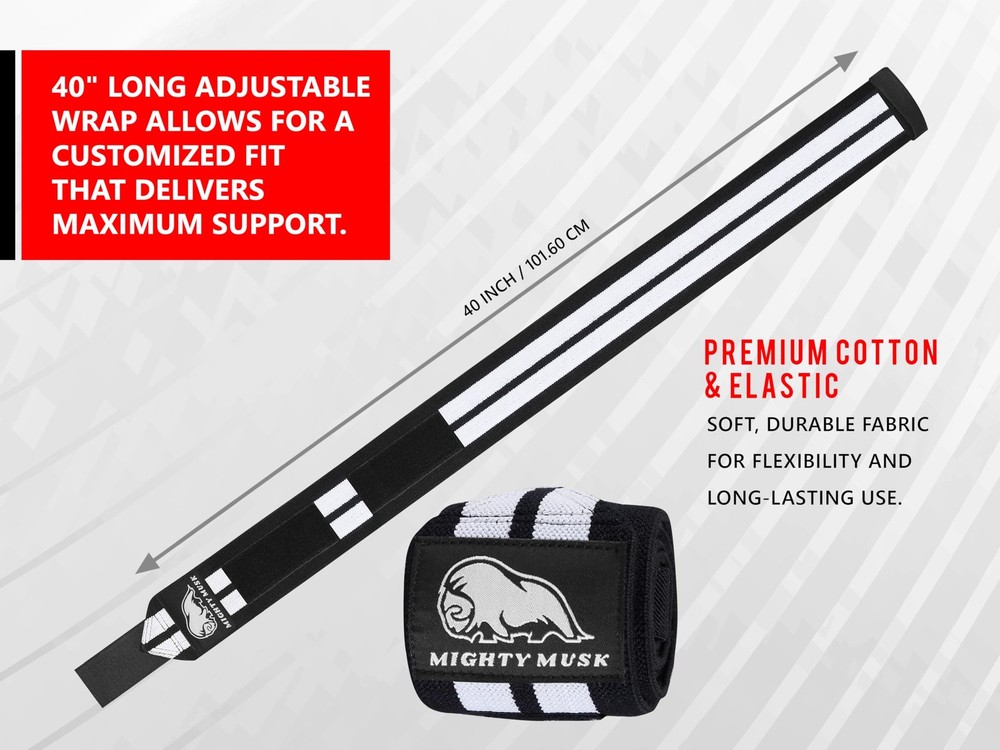 Flexible 40-inch Elbow Compression Strap and Joint Support White Striples