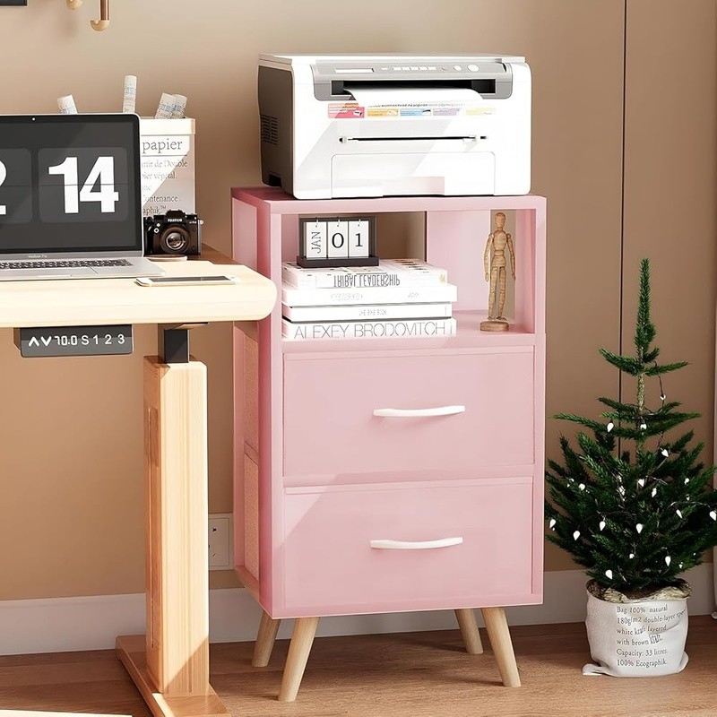 Modern Nightstand 3-Tier Storage Table Multifunctional End Table Bedroom New