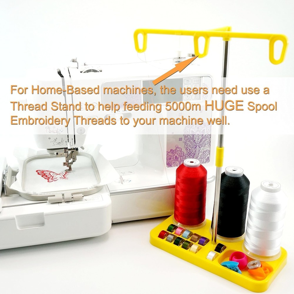 5000M Polyester Embroidery Thread Spools Ideal for Home and Industrial Use