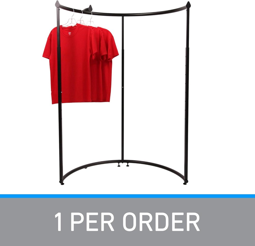 Half Round Clothing Rack Pipeline Clothes Black Adjustable 64" Hanging Space