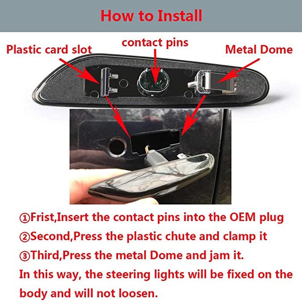 For BMW E60 E82 E83 E90 E92 E46 LED Front Fender Side Marker Turn Signal Lights