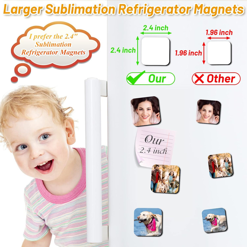 Sublimation Magnet Blanks, Personalized Sublimation Blanks Bulk with 20 PCS Larg