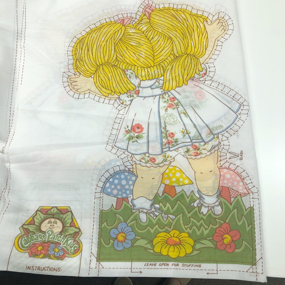 By The Panel Vintage 1983 Cabbage Patch Kids Pillow Panel Fabric