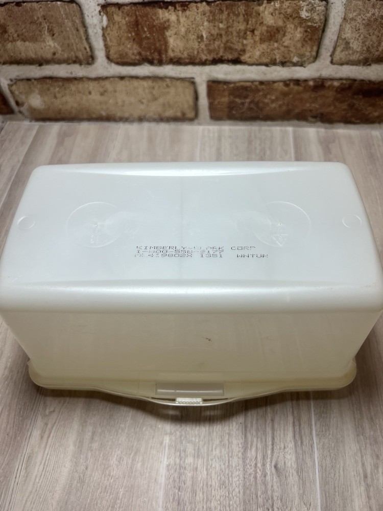 VTG Huggies Baby Wipes Hard Case White Empty Refillable Container