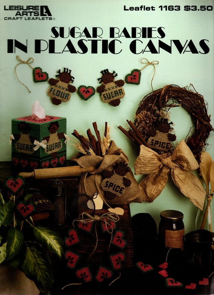 Leisure Arts 1163 SUGAR BABIES Plastic Canvas Pattern Leaflet