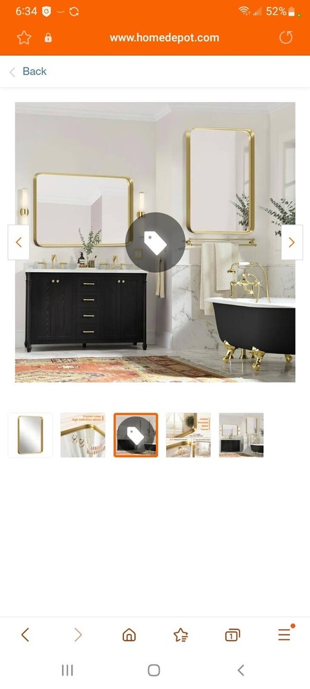 NEUTYPECHIC WALL MOUNTED MIRROR MODERN RECTANGLE GOLD JJ00375ZZEN-3