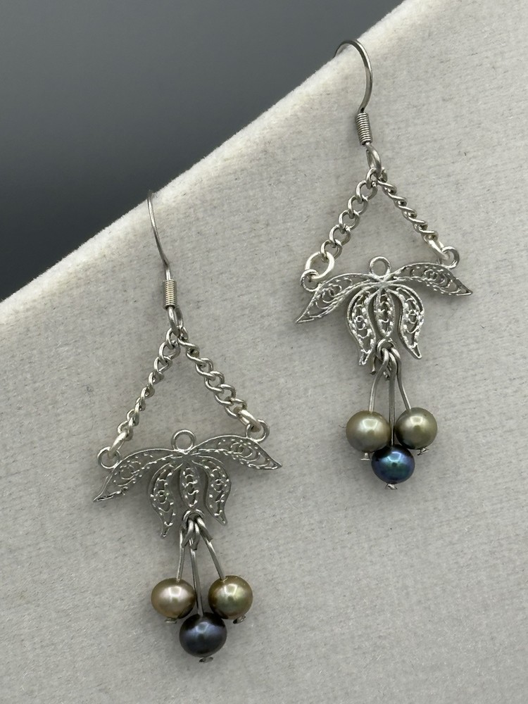 Multicolor Freshwater Pearl Dangle Earrings