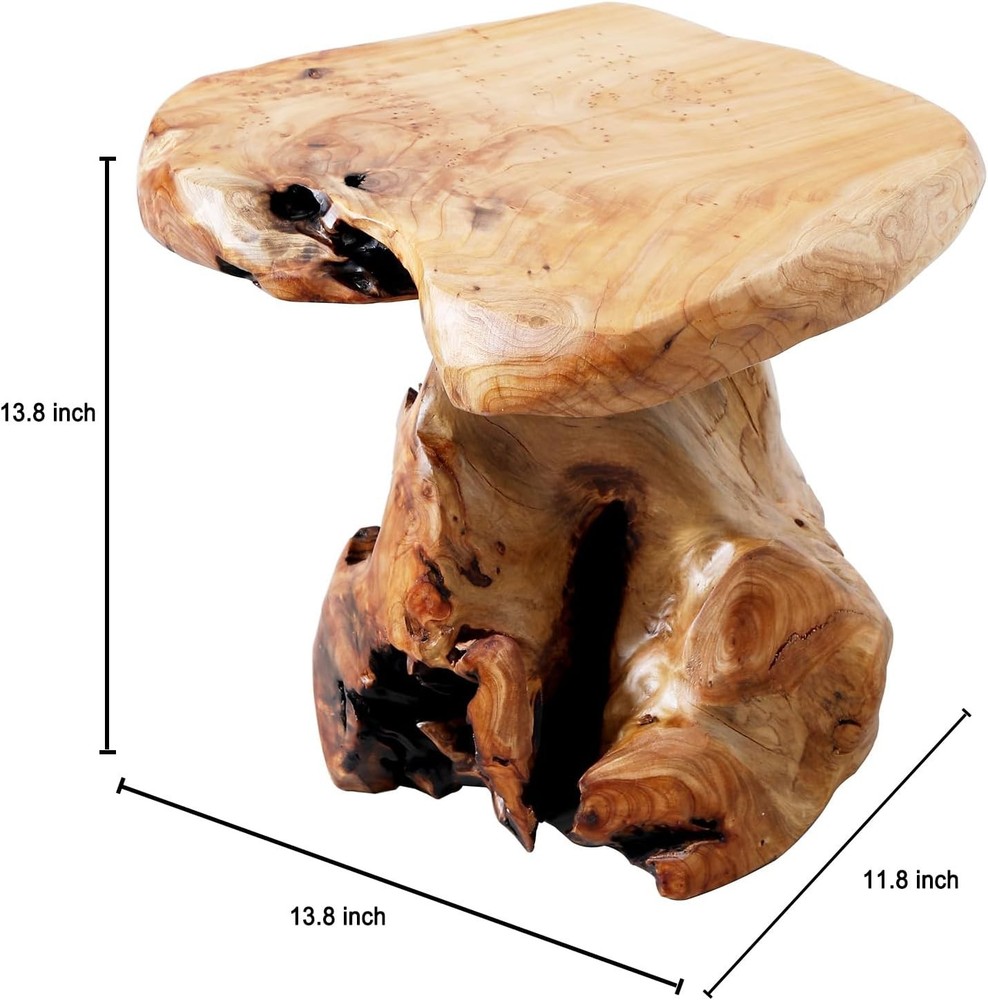 Cedar Stump Stool 13.8" Natural Wood Side Table Live Edge