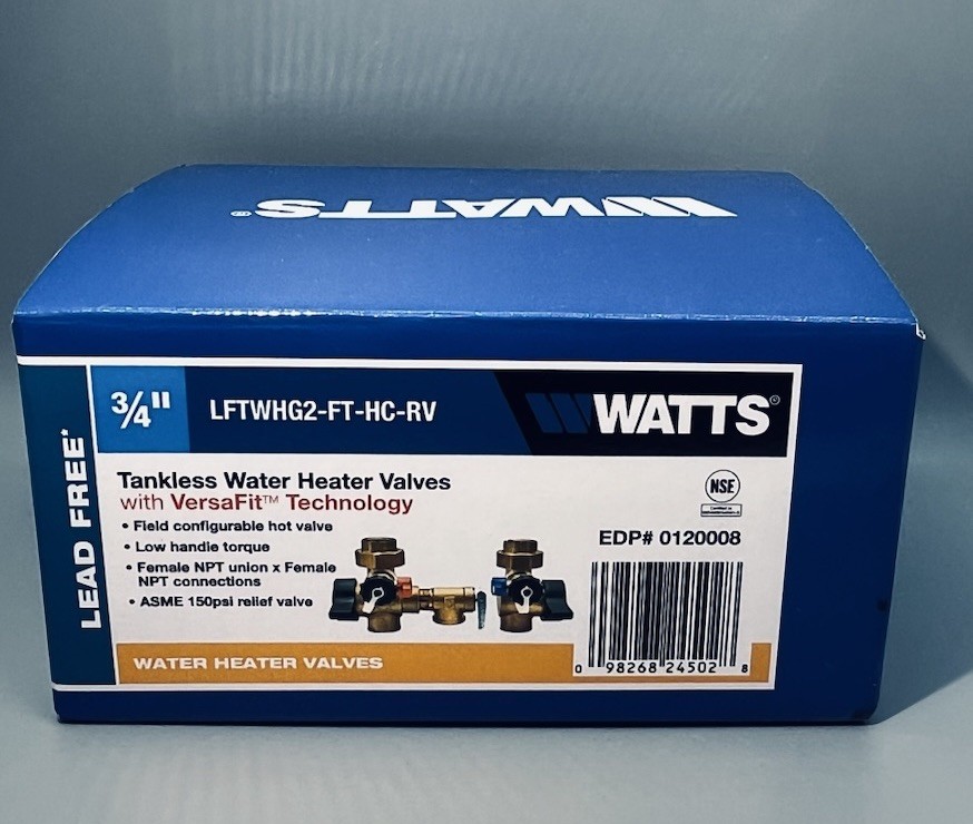 Watts 3/4" Tankless Water Heater Valves w/ Versafit Technology Valves Only