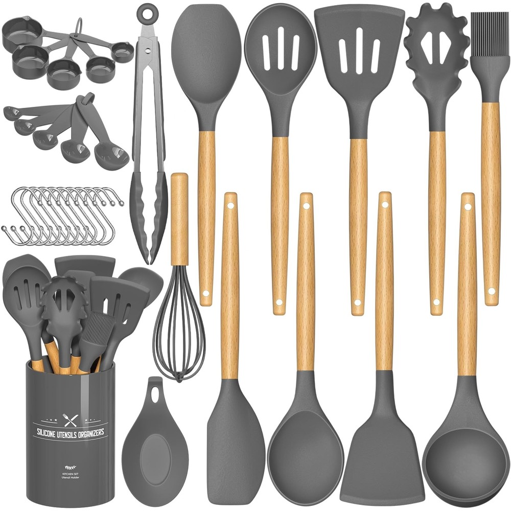 Umite Chef Kitchen Cooking Utensils Set, 33 pcs Non-stick Silicone Spatula Se...