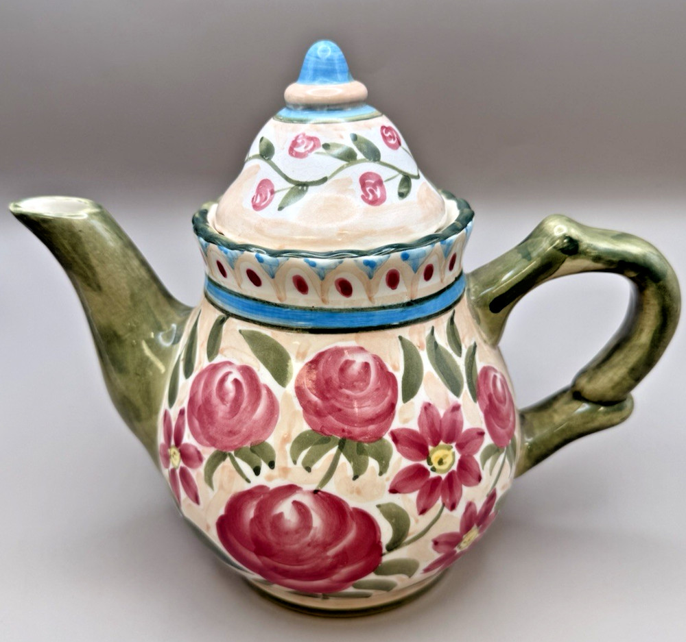 H. BeaugArt Designs Ceramic Teapot-Floral Pattern