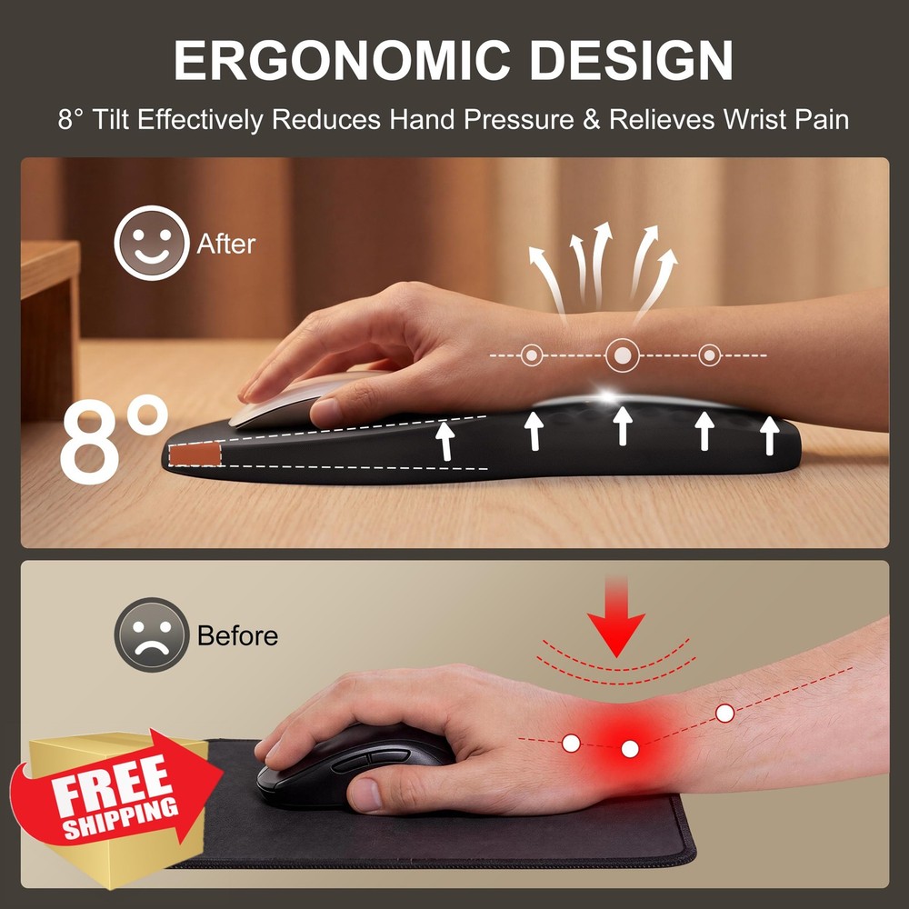 Ergonomic Mouse Pad with Wrist Rest Memory Foam Support