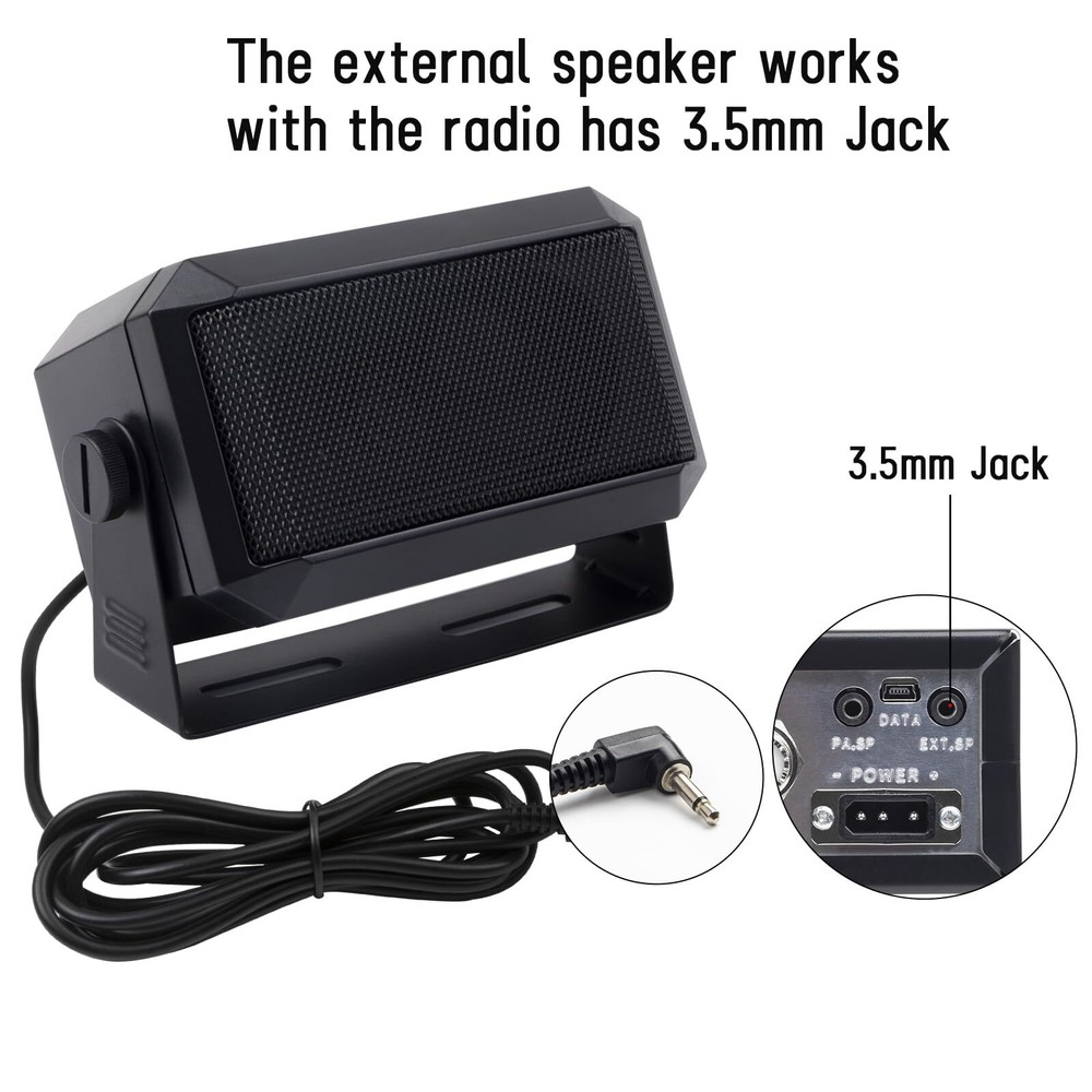 Rectangular External Communications Speaker for Ham Radio or CB & Scanners, 5...
