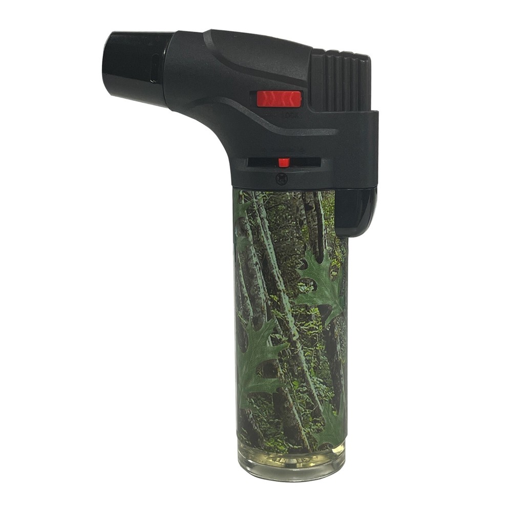 12 Pack Jumbo 4" Single Jet Flame Torch Gun Lighter Refillable Lockable Camo 2