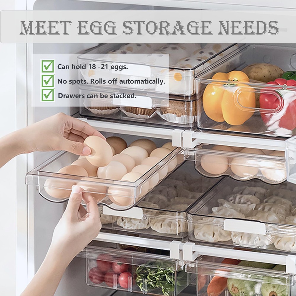 Refrigerator Organizer Bins Egg Holder Storage Container