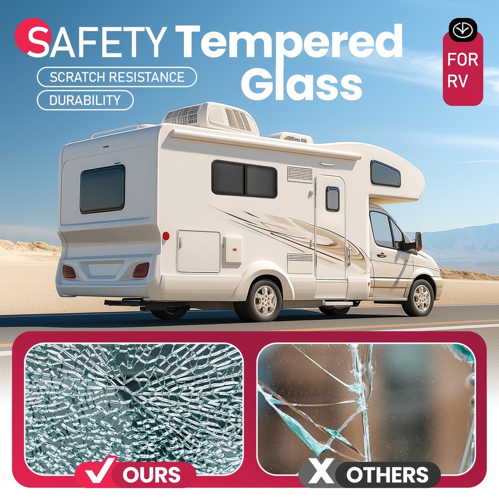 48" Width X 22" Height Horizontal Slider RV Window Cargo Trailer W/ Screen