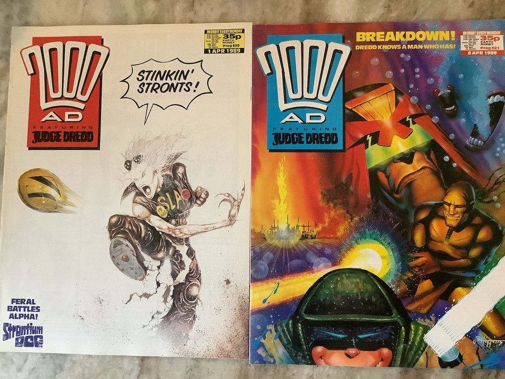 2000 A.D. Featuring Judge UK Program 620-622 Comic Magazines 1989