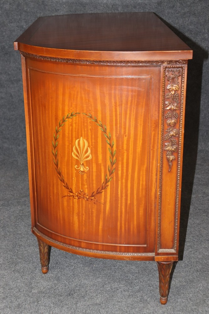 Fine Quality English Carved and Paint Decorated Commode Sideboard Buffet