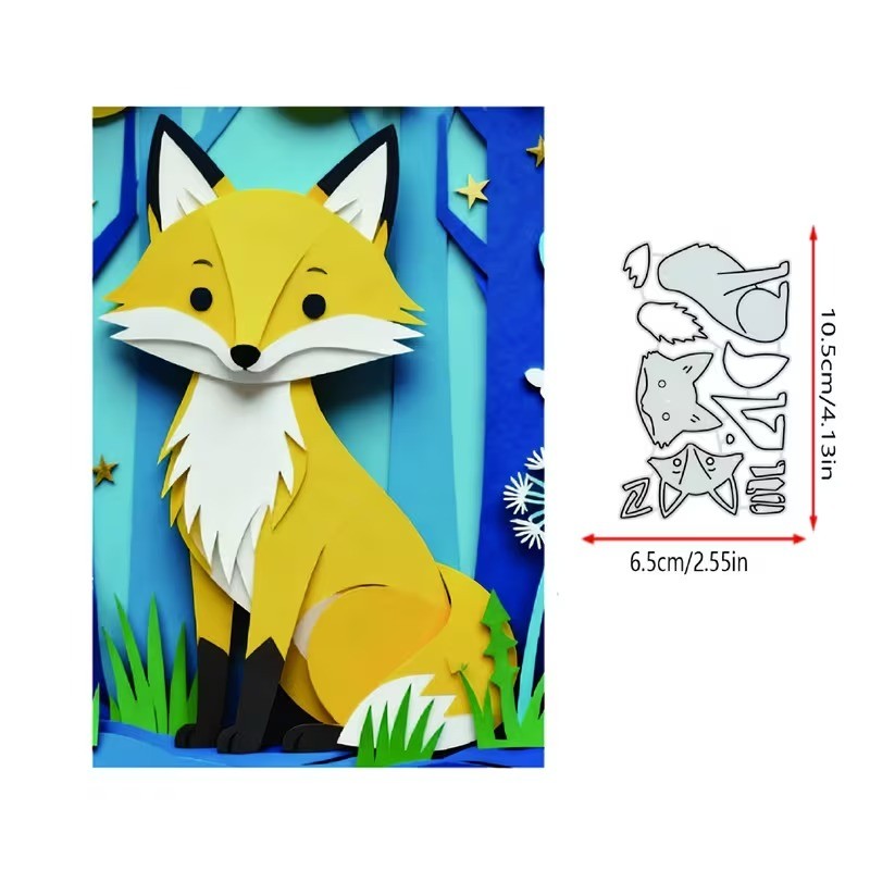 Smiling Sitting Fox Metal cutting die cut