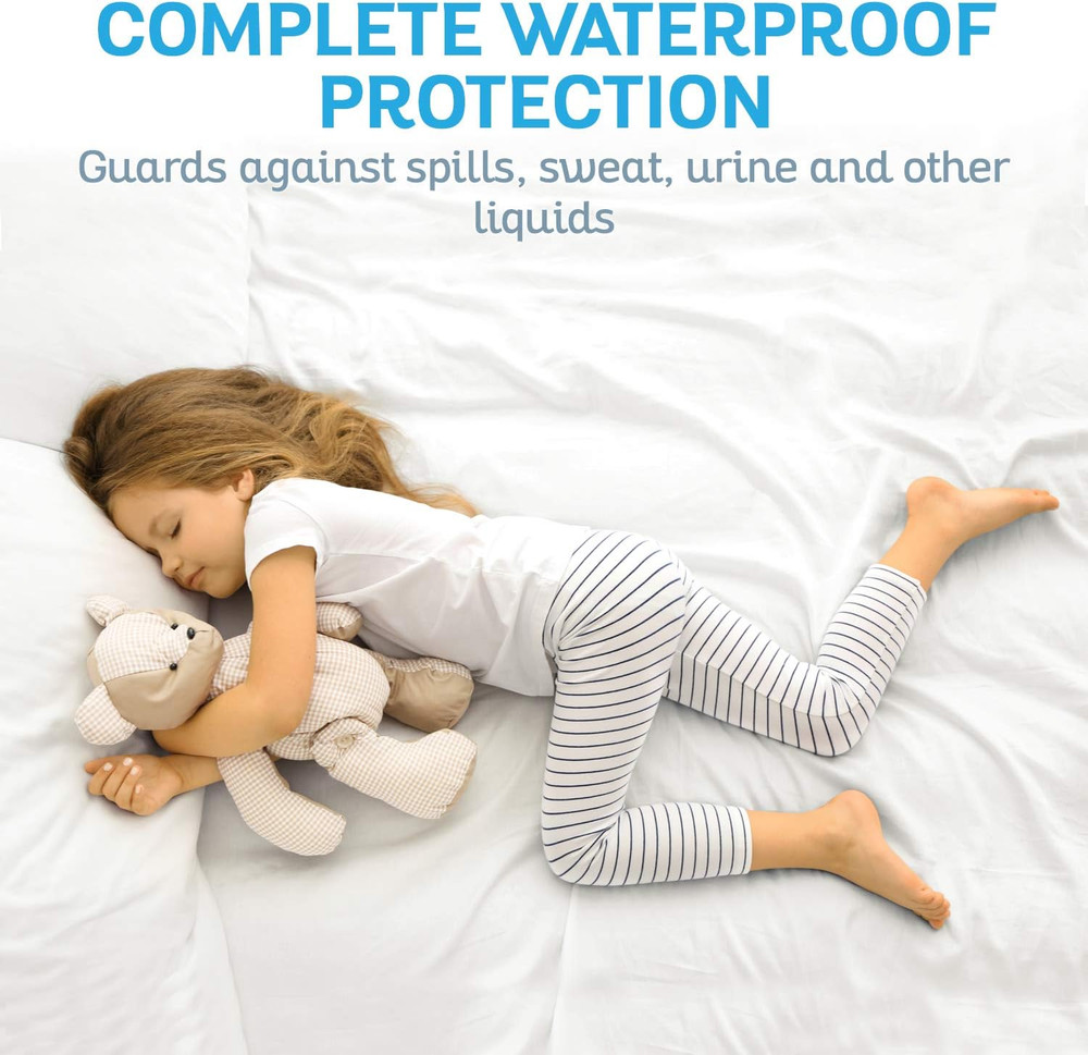 Waterproof Mattress Protector - King Size Bedsheet - Fitted Machine Washable Bed