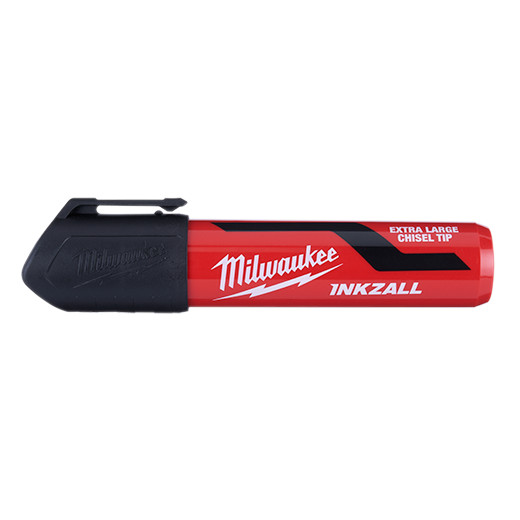 INKZALL Black Extra Large Chisel Tip Jobsite Permanent Marker