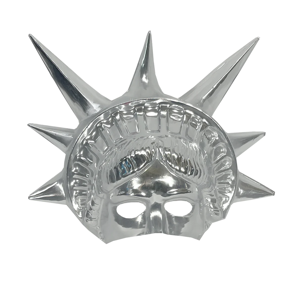 Silver Lady Liberty Half Face Mask