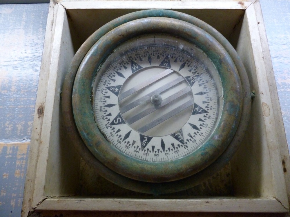 Antique Wilcox & Crittenden Ship's Compass in Box