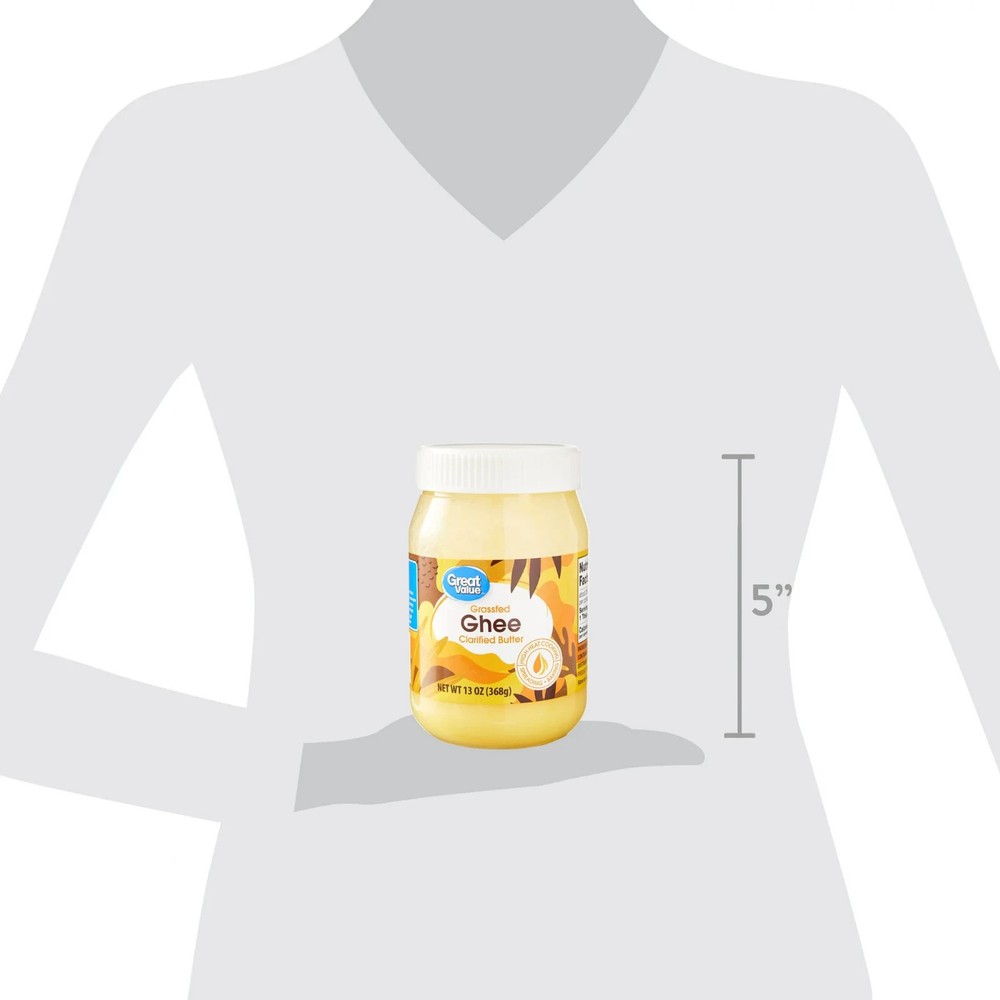 Great Value Grassfed Ghee Clarified Butter Jar, 13oz Full