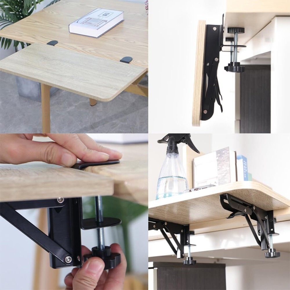 Under Desk Keyboard Tray Support Bracket Adjustable Desktop Extension Board S...