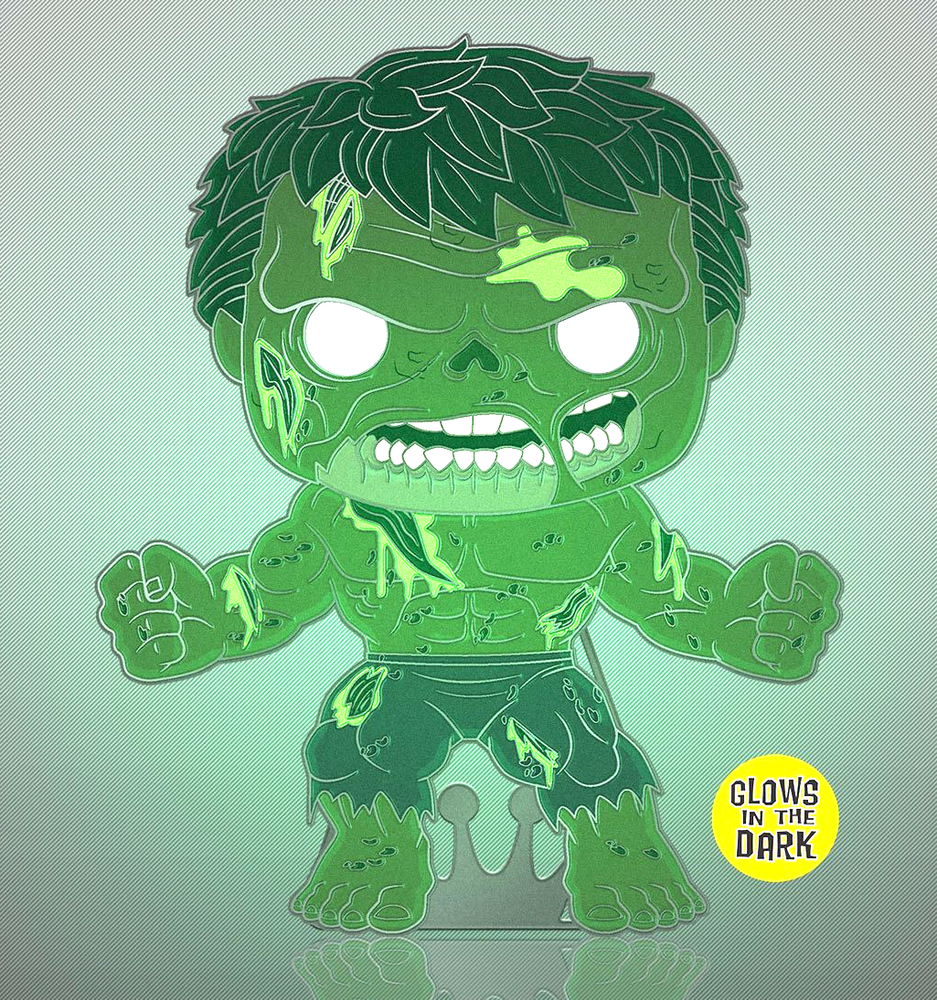 Funko Pop! Pin Zombie Hulk Bruce Banner #34 Marvel Avengers GiTD Enamel Large