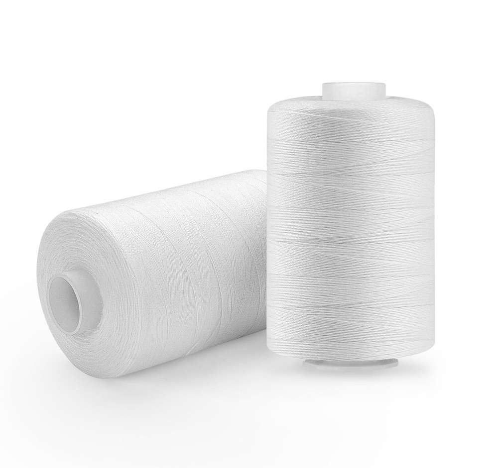 Sewing Thread - 1000 Yard White Polyester Thread for Hand Quilting and Sewing...