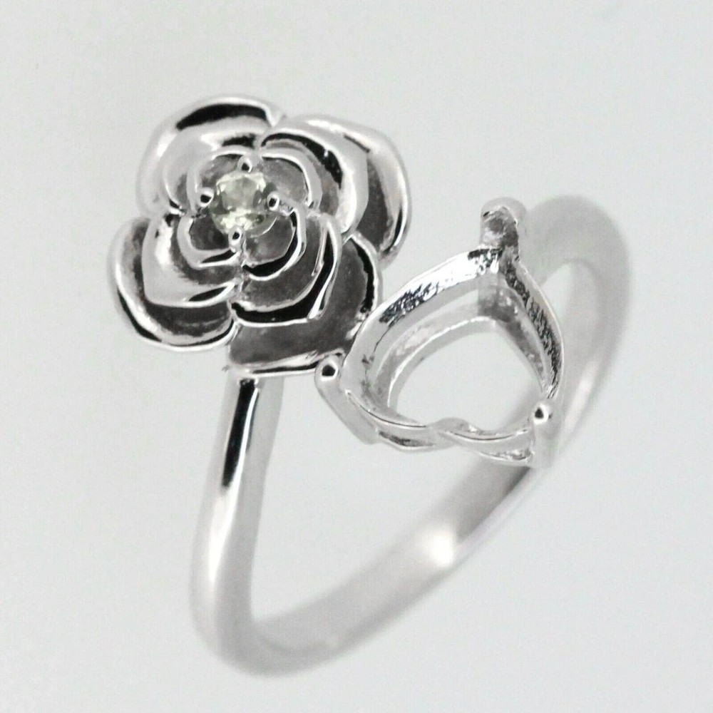Engagement Semi Mount Ring Setting Heart 6mm Ring 925 Sterling Silver Ring