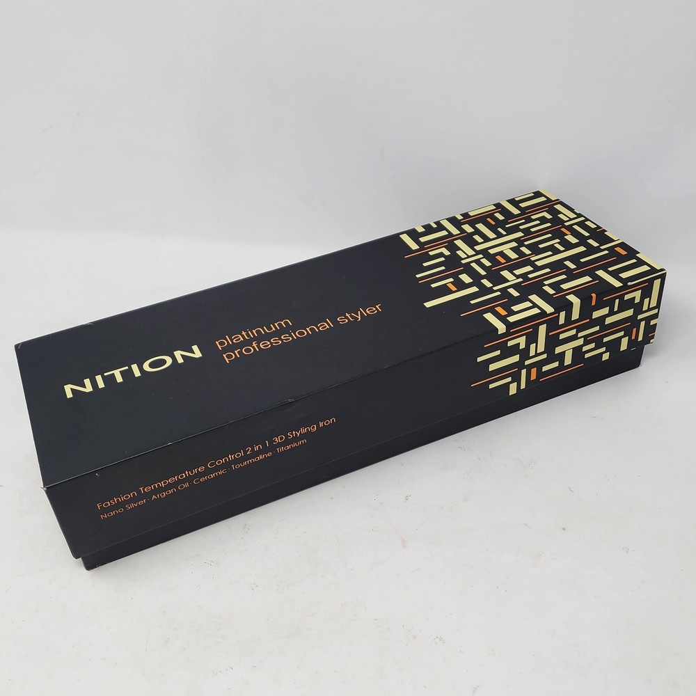 Nition Ceramic Platinum Styling IRON 1 in. Temperature Control 2 In 1 + Extras