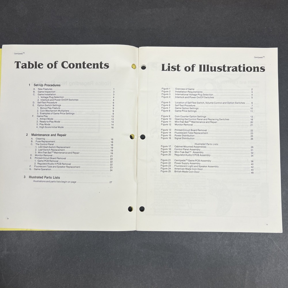 ORIGINAL-ATARI-CENTIPEDE-OPERATION, MAINTENANCE & SERVICE MANUAL