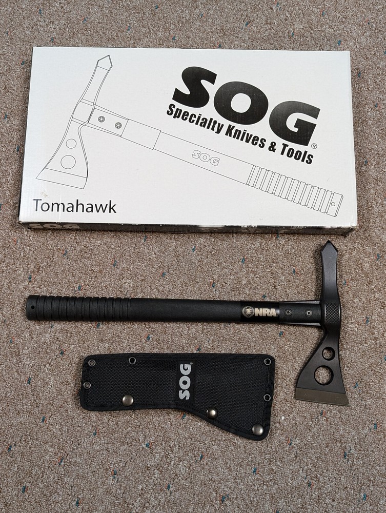 SOG Tomahawk Ax Hatchet Axe NRA Themed Sheath and Box