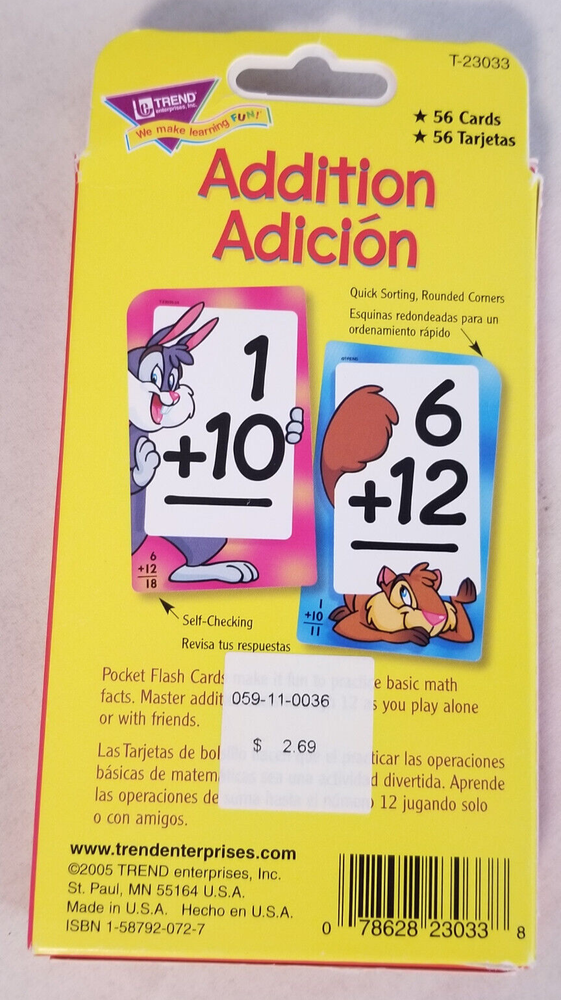 Trend: Addition Adicion Pocket Flash Cards - New