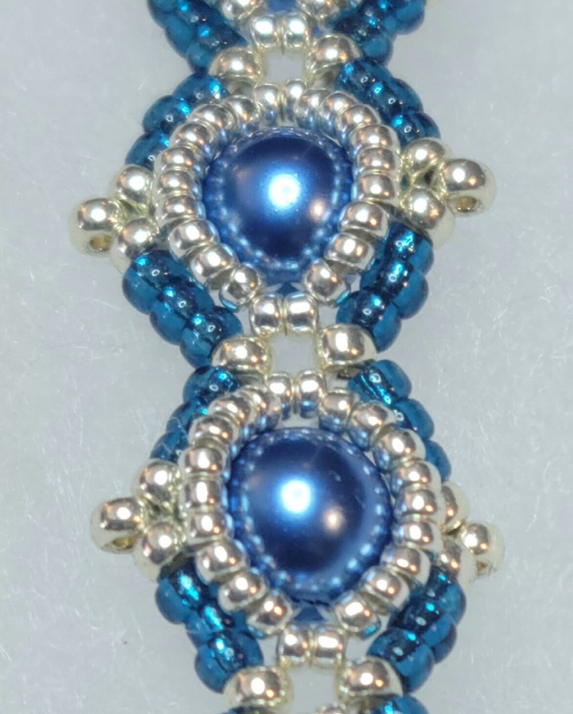 Handmade Beaded Bracelet with Gift Box Blue