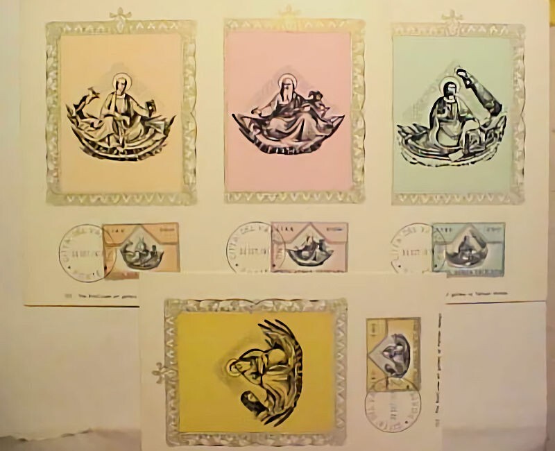 VATICAN MAXICARDS 4 DIFF 1971